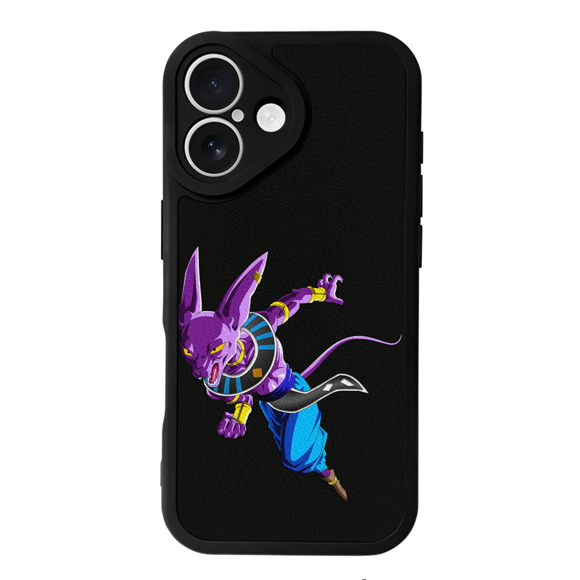 （画像用） ドラゴンボール ビルス 破壊神ビルス DRAGON BALL Beerus Birusu 【iPhone 16シリーズ対応】シリコンスマホケース（レザー調） 材質：シリコン